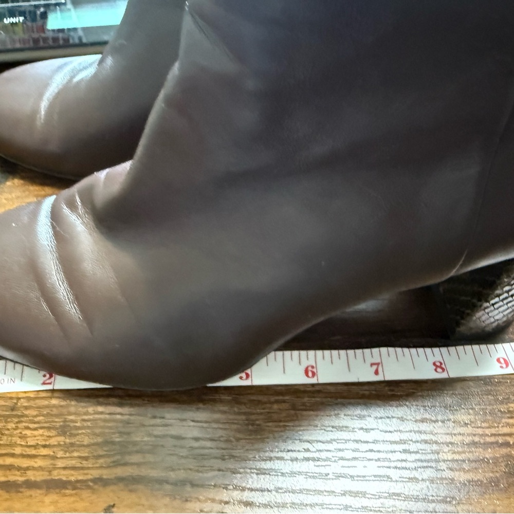 Aeyde Brown Leather Ankle Boots size:38 (7-7.5) 3” heel made in Italy - Picture 11 of 15